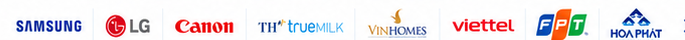 Đối tác khách hàng Bách Khoa HP: Samsung, LG, Canon, TH True Milk, VinHomes, Viettel, FPT, Hoa Phat